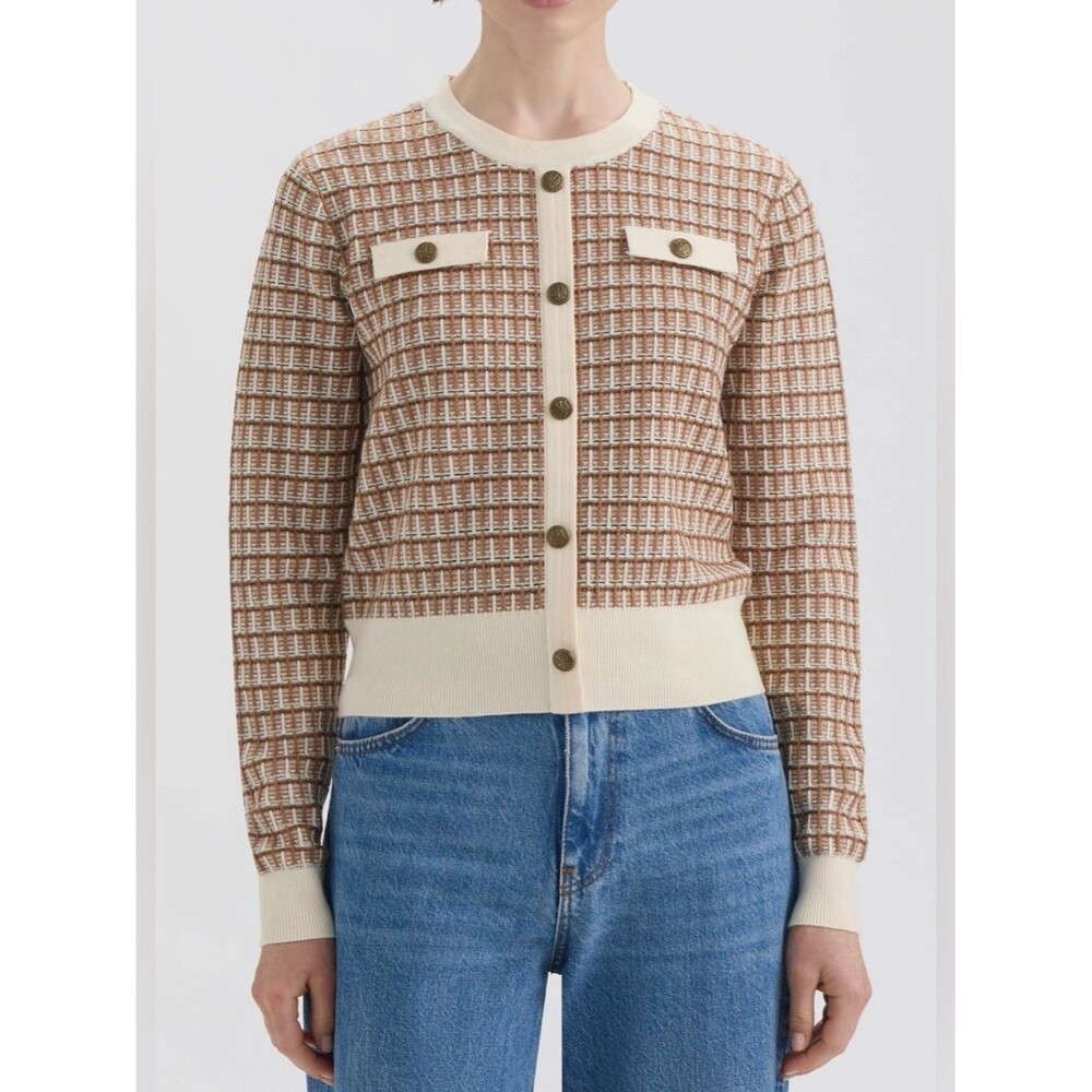 Hunter French Ribbed-Hem Button-Front Sweater - Picture 8 of 13